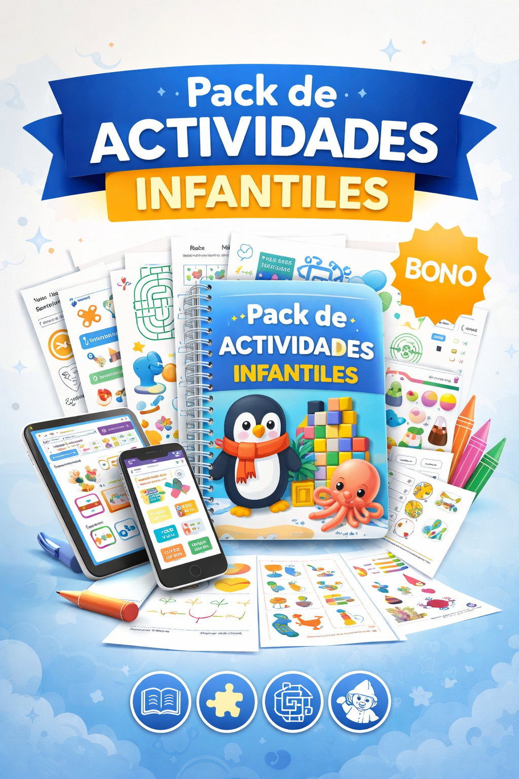 PACK DE ACTIVIDADES ESCOLARES - Libros -Abecedario -caligrafía Etc.